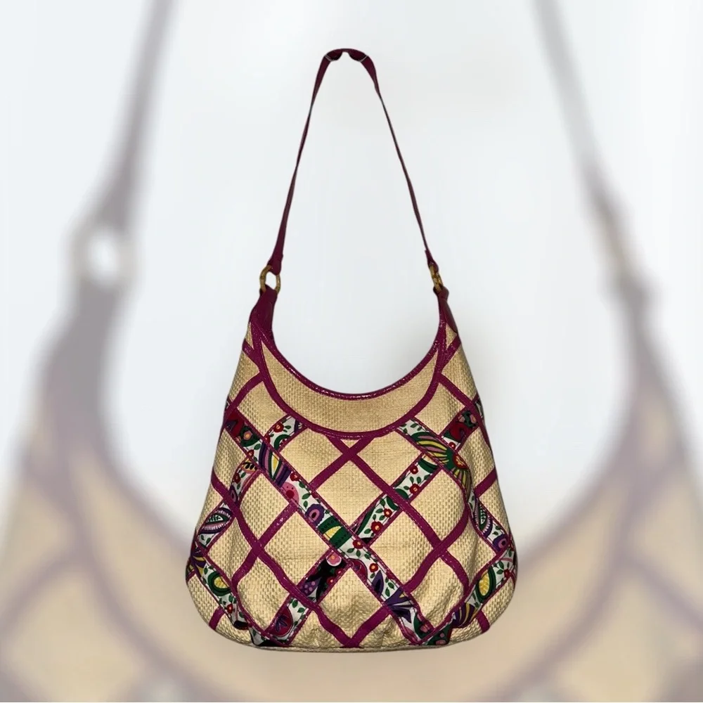 Vera Bradley Retired Limited Edition Viva La Vera Straw Hobo Style Bag